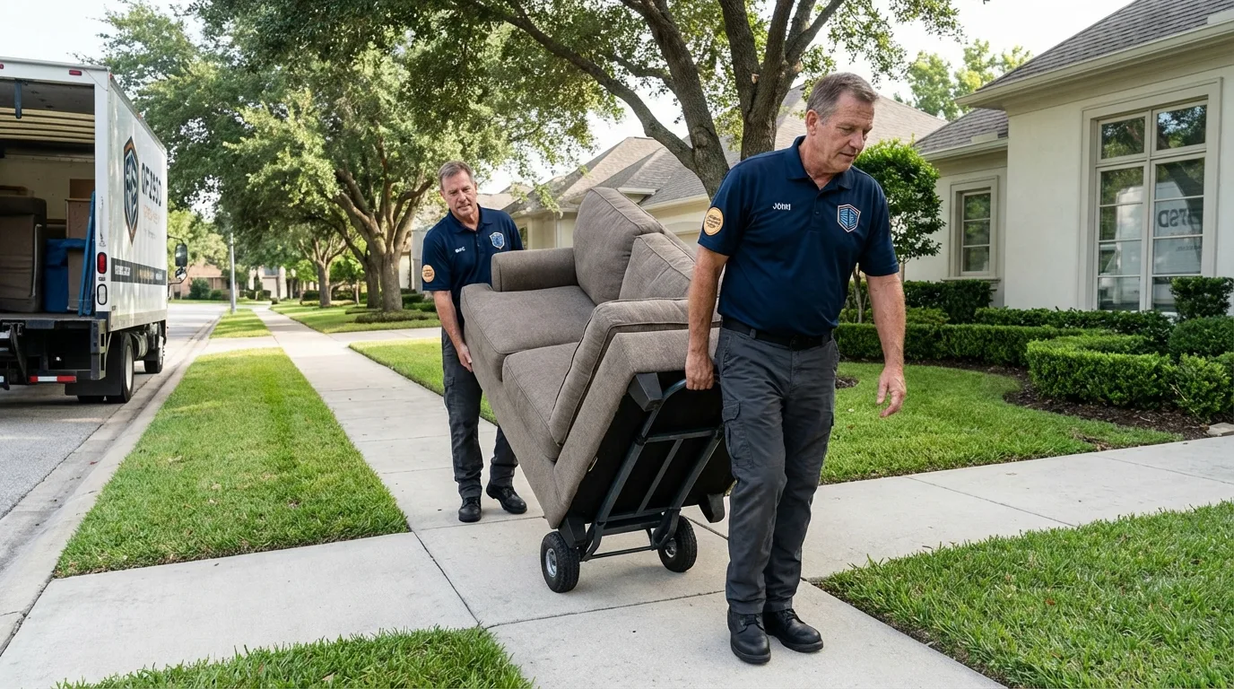 Local residential moving crew loading furniture in Morehead, KY